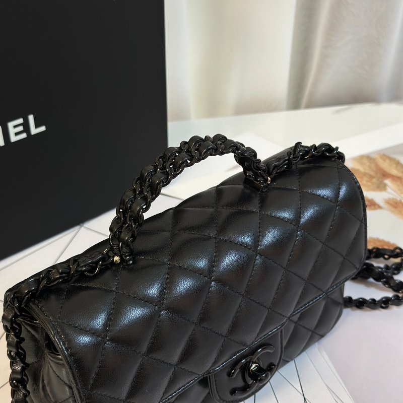 CHANEL 25C漆皮手柄Handle Mini CF - So black-8