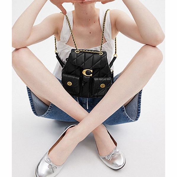 Coach 女士 絎縫雙肩包均碼碼21cm*13.5cm*22.5cm-7