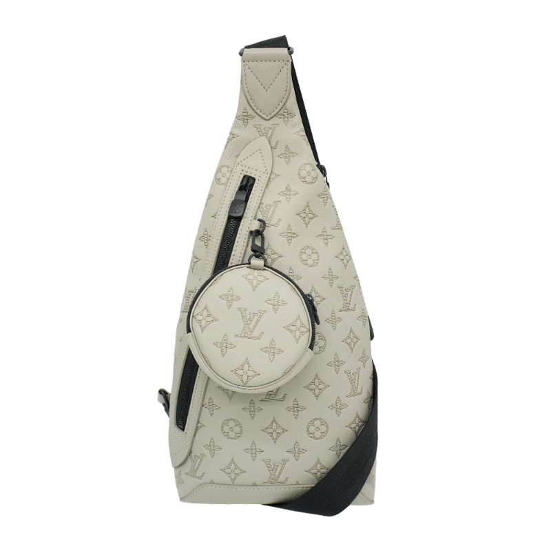 Louis Vuitton Monogram Shadow壓花牛皮斜背胸口包(M14916-沙灰色)-0