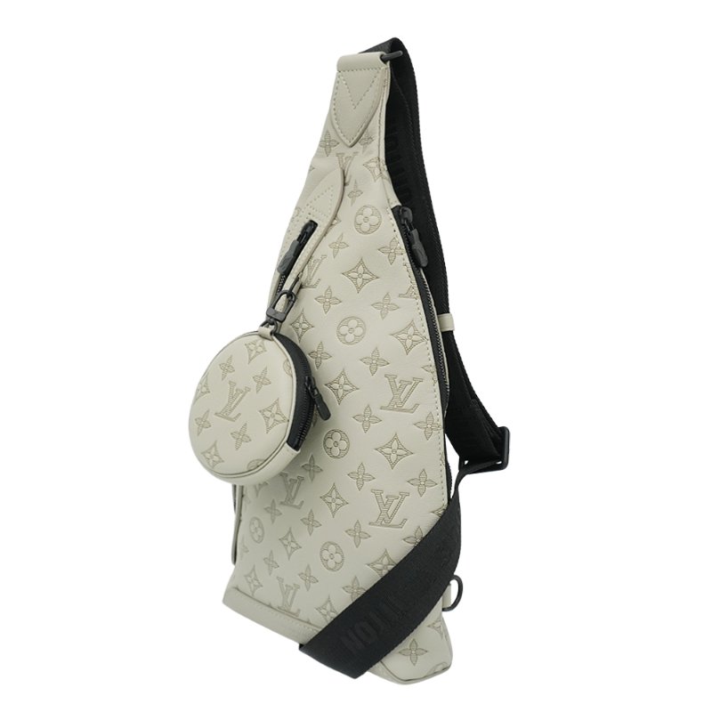 Louis Vuitton Monogram Shadow壓花牛皮斜背胸口包(M14916-沙灰色)-1