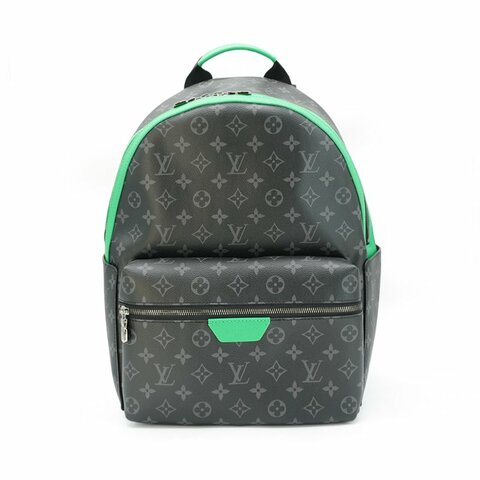 Louis Vuitton Discovery Backpack PM 老花帆布拚綠色帆布後背包(M25887-黑灰)
