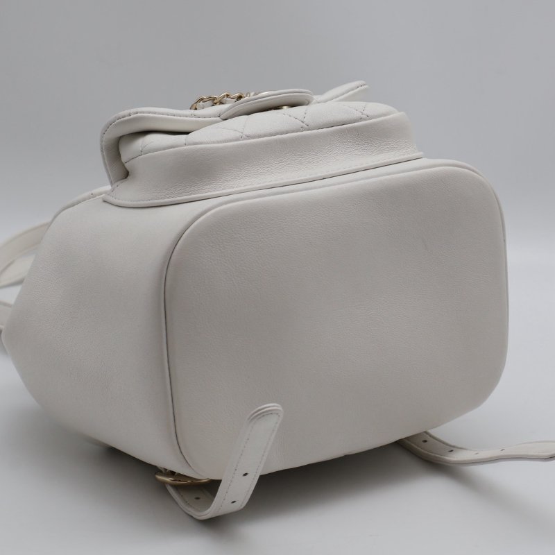 CHANEL Duma小牛皮後背包 - 小號白金-13