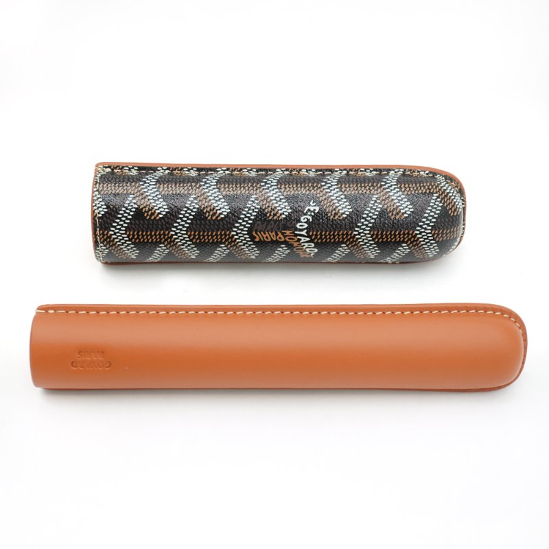 Goyard Churchill 單支皮革雪茄盒(黑/棕)-2