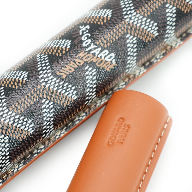 Goyard Churchill 單支皮革雪茄盒(黑/棕)-4