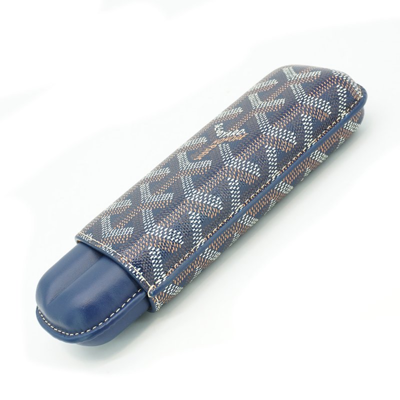 Goyard Churchill 兩支皮革雪茄盒(深藍)-1