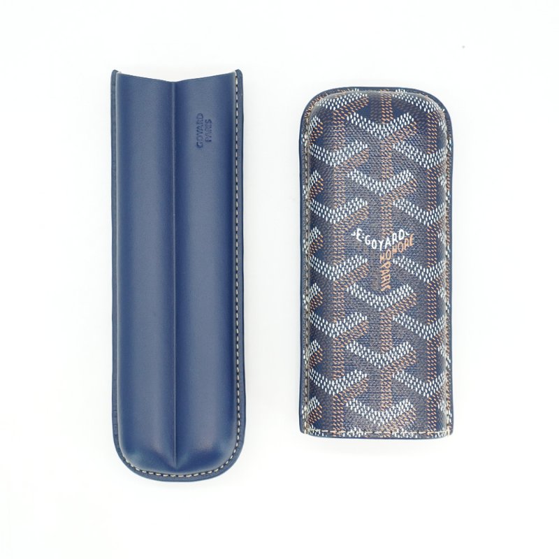Goyard Churchill 兩支皮革雪茄盒(深藍)-2