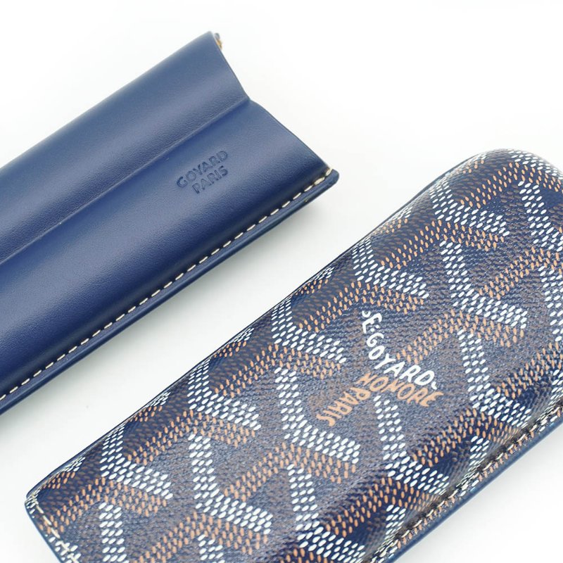 Goyard Churchill 兩支皮革雪茄盒(深藍)-3