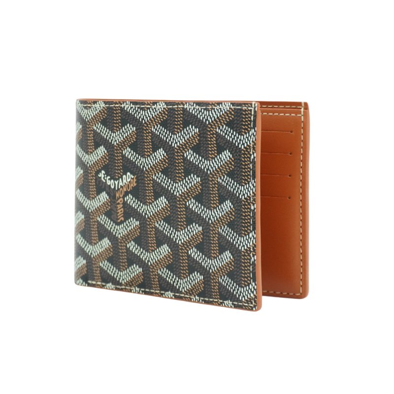 Goyard Victoire Wallet 帆布對折8卡短夾(棕)-1
