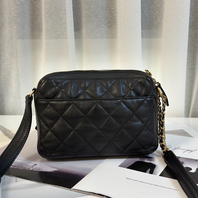 CHANEL 雙口袋炸藥包 - 小號黑金-4