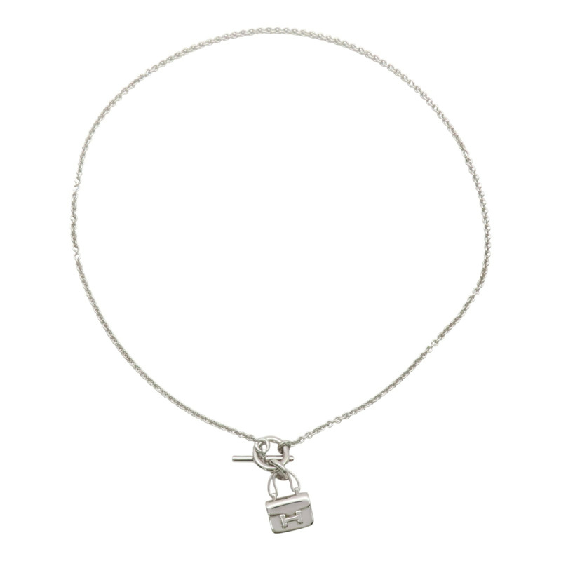925純銀 Constance Amulette經典H LOGO 手提包造型墜飾 項鍊【HERMES 愛馬仕】-1