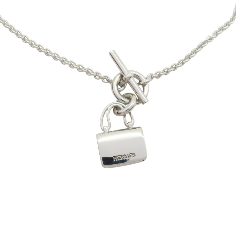 925純銀 Constance Amulette經典H LOGO 手提包造型墜飾 項鍊【HERMES 愛馬仕】-3