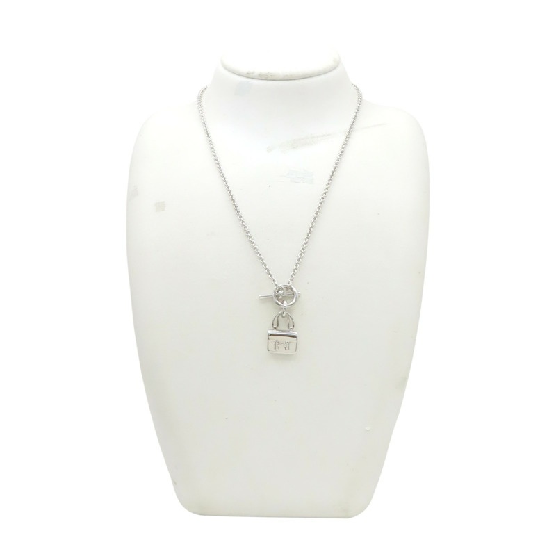 925純銀 Constance Amulette經典H LOGO 手提包造型墜飾 項鍊【HERMES 愛馬仕】-10