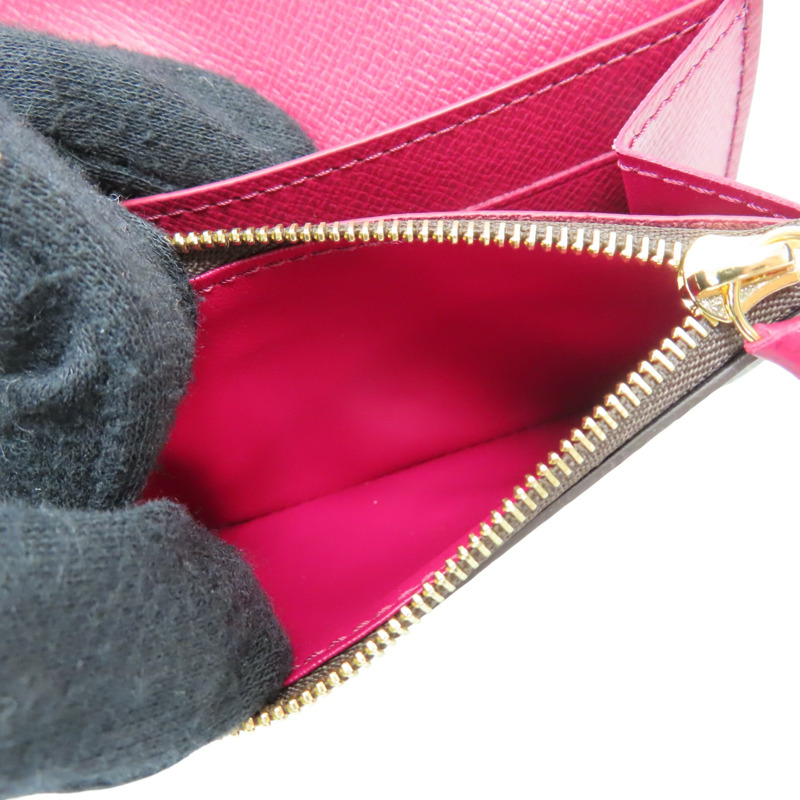 棕色 原花帆布 Rosalie 扣式短夾【LOUIS VUITTON LV 路易威登】 M41939-5