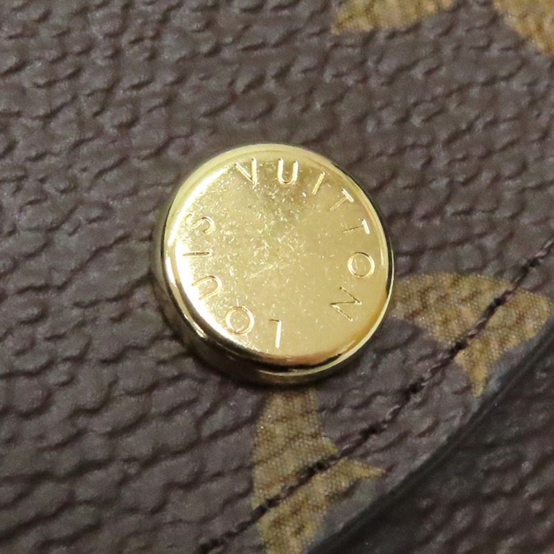 棕色 原花帆布 Rosalie 扣式短夾【LOUIS VUITTON LV 路易威登】 M41939-8