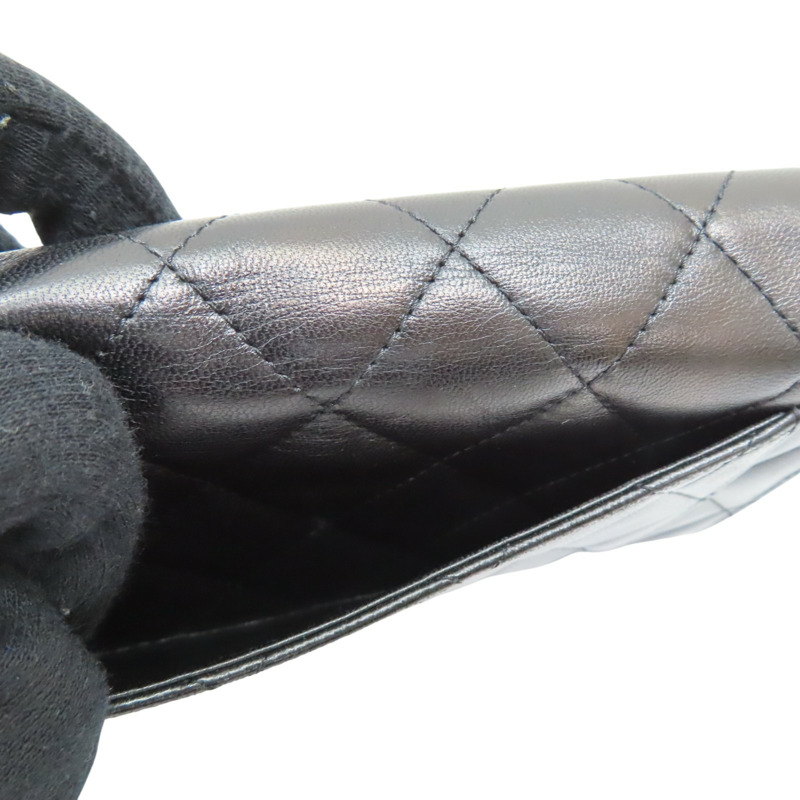 黑色 菱格紋牛皮 三折 扣式長夾【CHANEL 香奈兒】 A31506-11