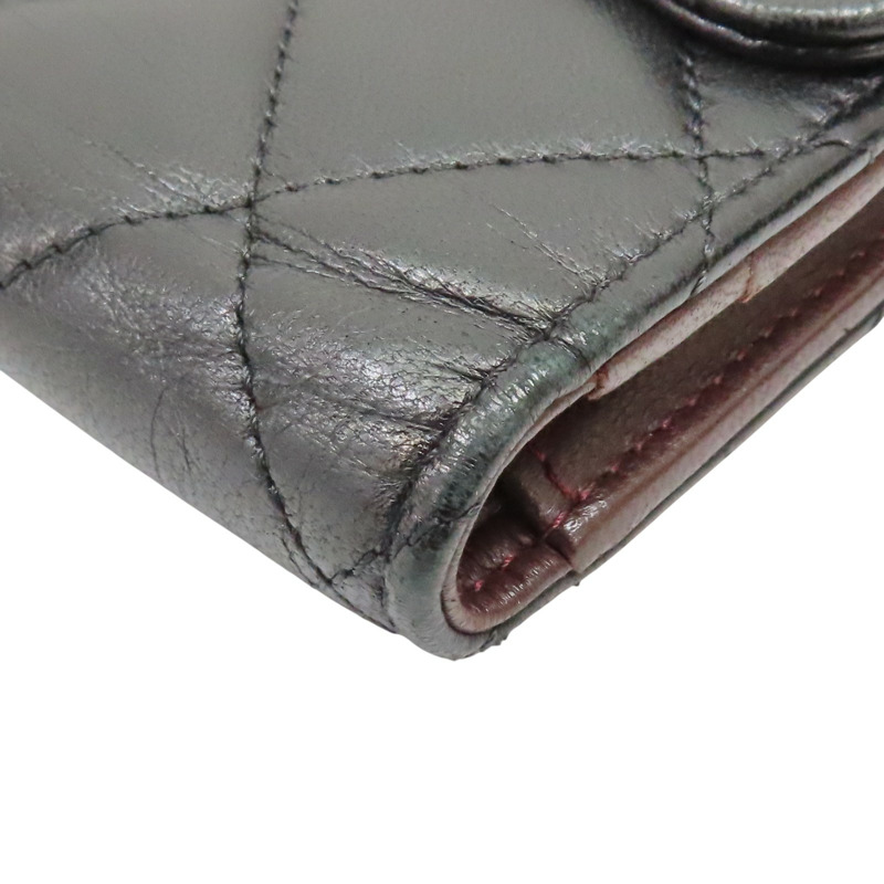 黑色 菱格紋牛皮 三折 扣式長夾【CHANEL 香奈兒】 A31506-16