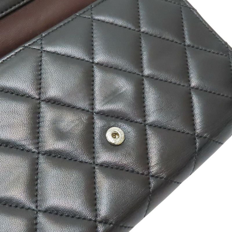 黑色 菱格紋牛皮 三折 扣式長夾【CHANEL 香奈兒】 A31506-19