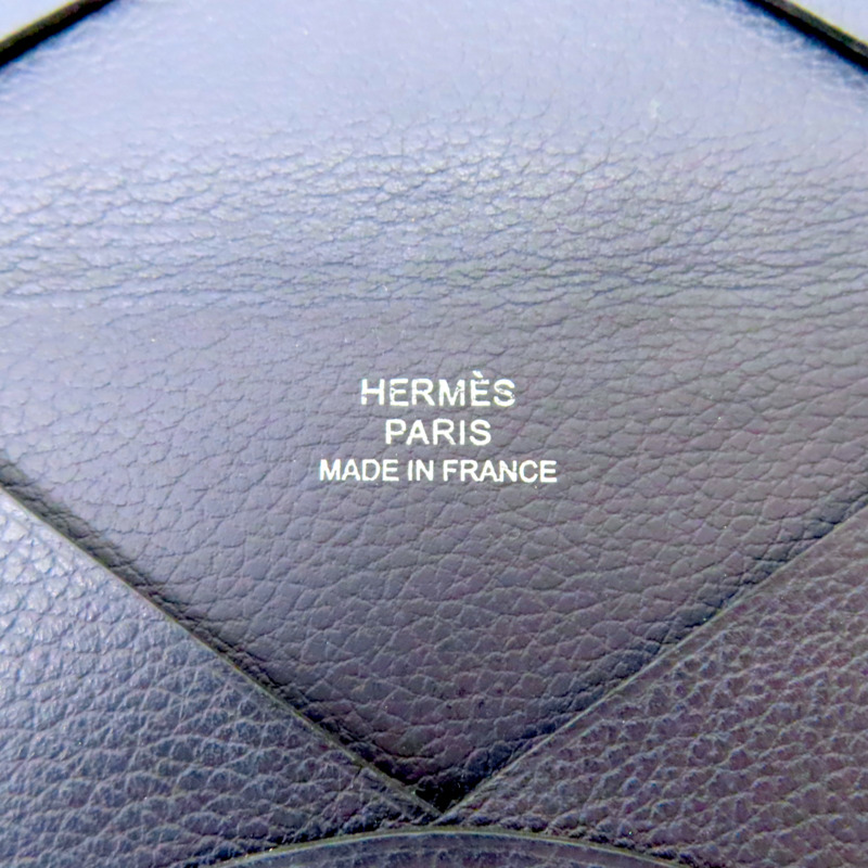 深藍色 Evercolor牛皮 卡夾 名片夾 Y刻 銀扣【HERMES 愛馬仕】-5