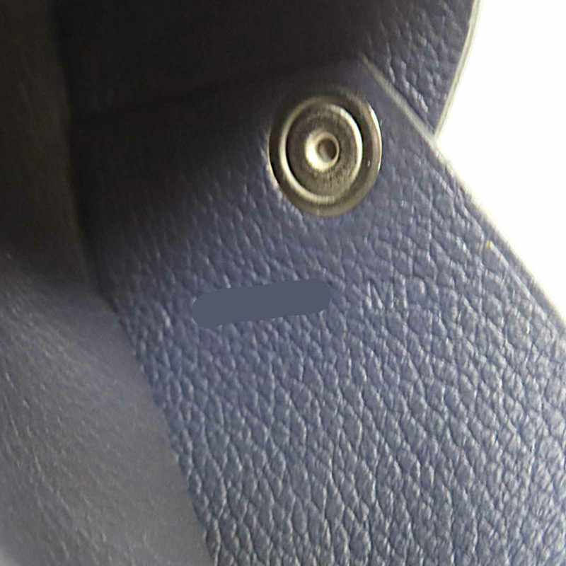 深藍色 Evercolor牛皮 卡夾 名片夾 Y刻 銀扣【HERMES 愛馬仕】-6