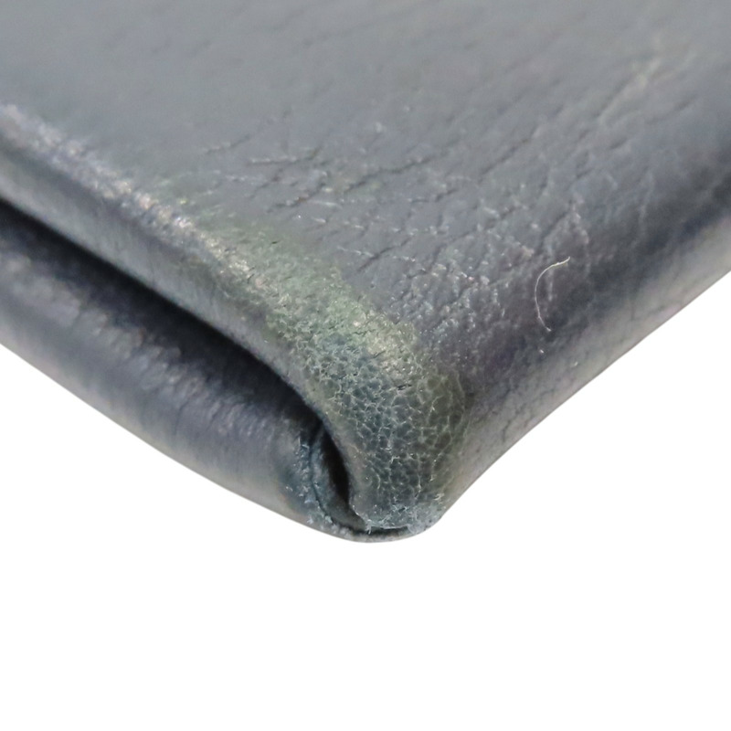 深藍色 Evercolor牛皮 卡夾 名片夾 Y刻 銀扣【HERMES 愛馬仕】-8