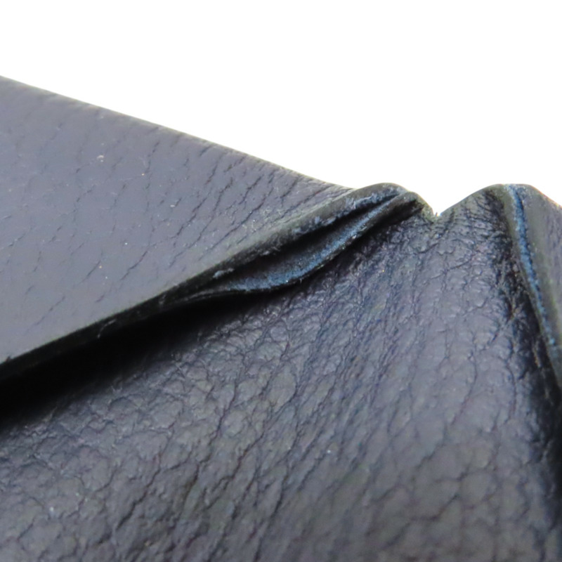 深藍色 Evercolor牛皮 卡夾 名片夾 Y刻 銀扣【HERMES 愛馬仕】-11