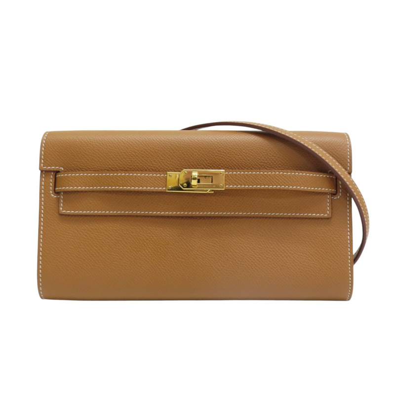 金棕色 Epsom牛皮 Kelly To Go Wallet 肩背包 U刻 金扣【HERMES 愛馬仕】-0