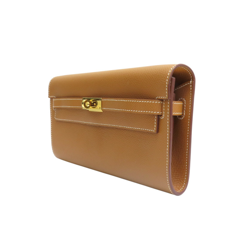 金棕色 Epsom牛皮 Kelly To Go Wallet 肩背包 U刻 金扣【HERMES 愛馬仕】-2