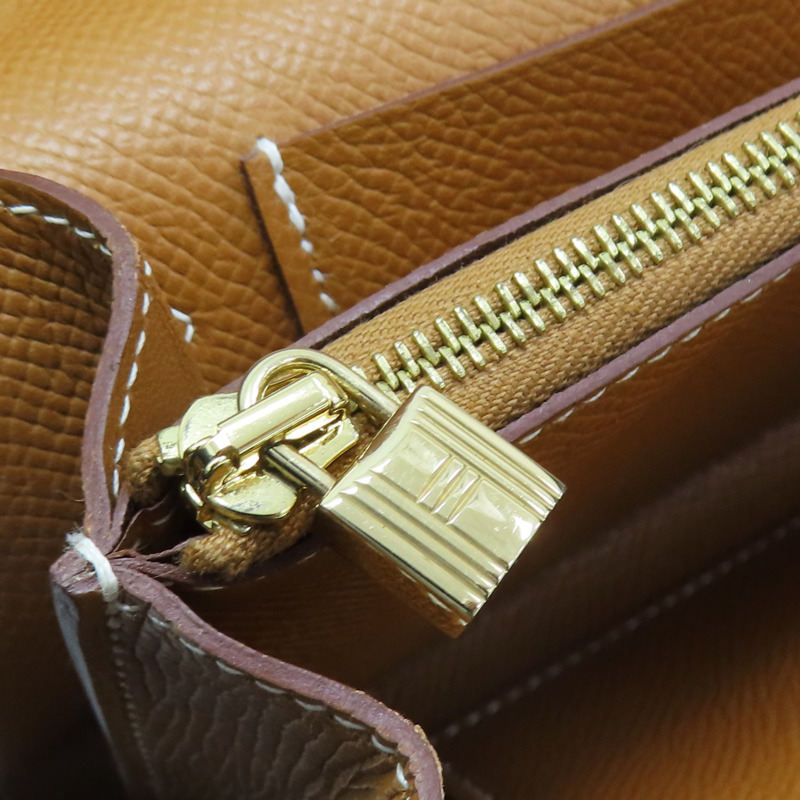 金棕色 Epsom牛皮 Kelly To Go Wallet 肩背包 U刻 金扣【HERMES 愛馬仕】-15