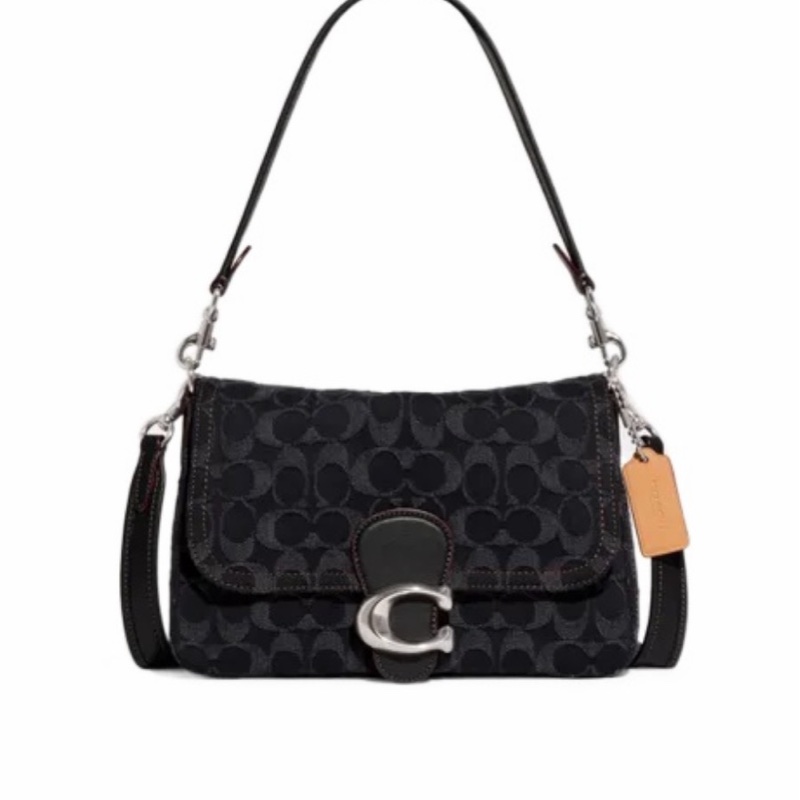 Coach 女士 Soft Tabby 標誌性牛仔單肩包均碼碼26cm*9cm*16.5cm-0