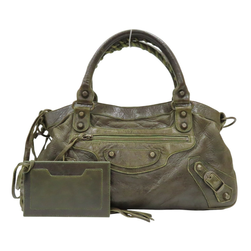 綠色 皮革 The First Bag 兩用包【BALENCIAGA 巴黎世家】 103208-0