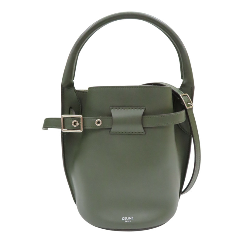 綠色 皮革 Big Bag Bucket 水桶包 肩背包【CELINE 賽琳】 183353-0