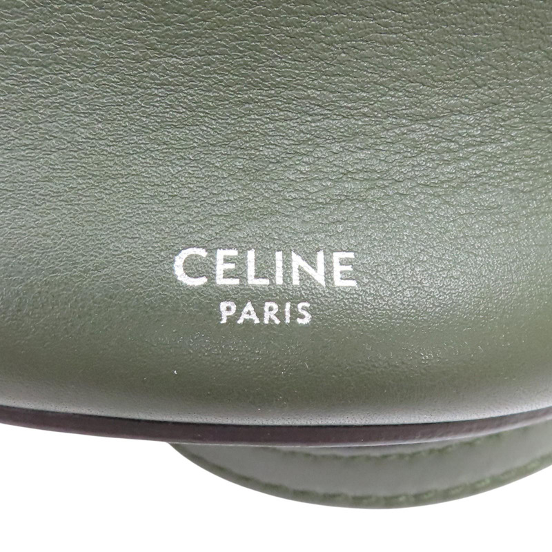 綠色 皮革 Big Bag Bucket 水桶包 肩背包【CELINE 賽琳】 183353-5