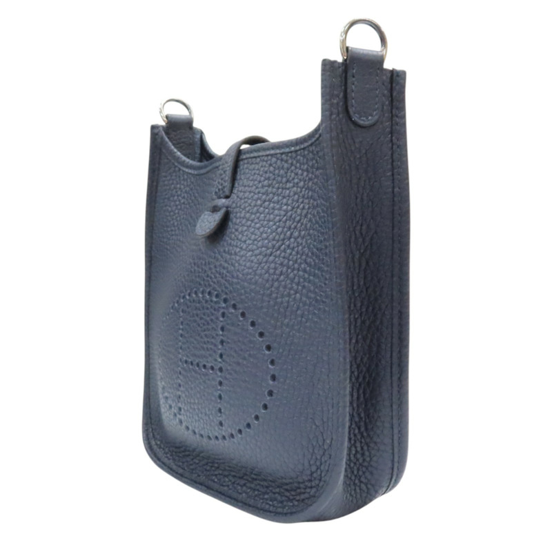 深藍色 Togo牛皮 Evelyne 16 肩背包 A刻 銀扣【HERMES 愛馬仕】 H069426CC-2