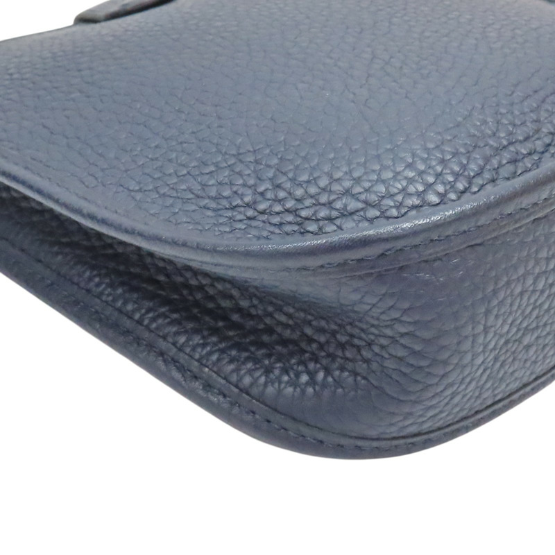 深藍色 Togo牛皮 Evelyne 16 肩背包 A刻 銀扣【HERMES 愛馬仕】 H069426CC-11