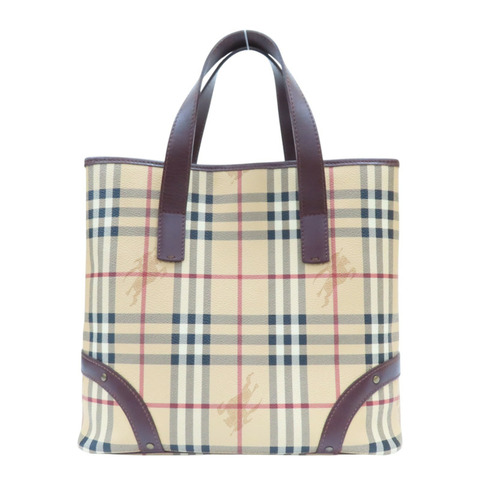 棕色 經典格紋 帆布 Nova Check 托特包【BURBERRY 巴寶莉】
