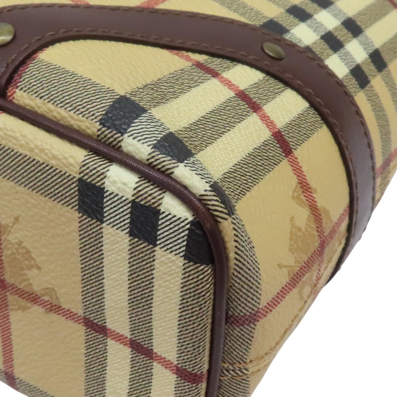 棕色 經典格紋 帆布 Nova Check 托特包【BURBERRY 巴寶莉】-10