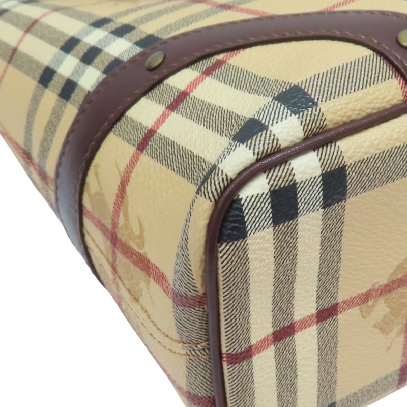 棕色 經典格紋 帆布 Nova Check 托特包【BURBERRY 巴寶莉】-13