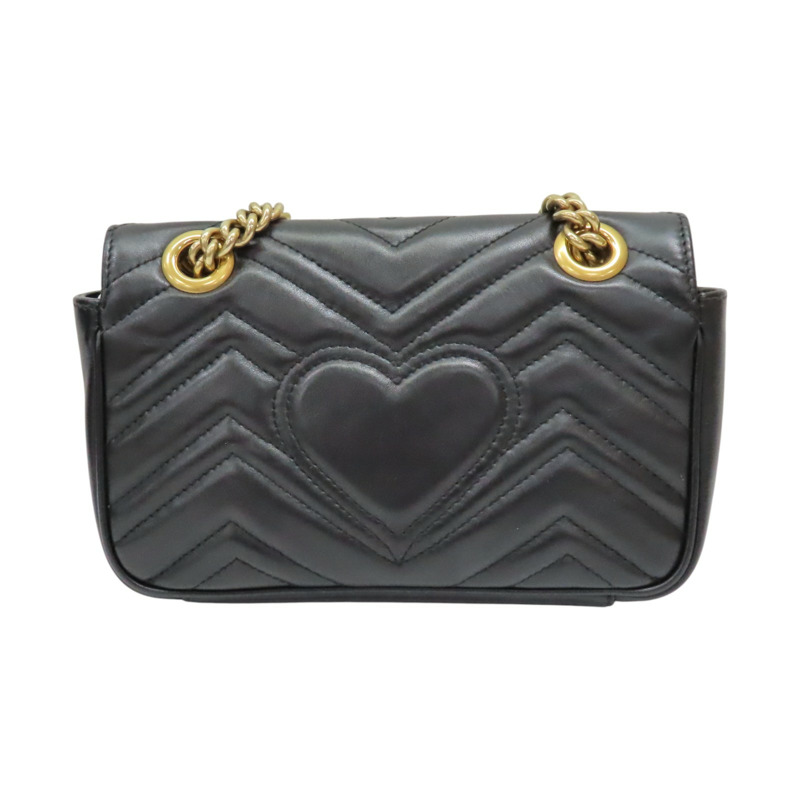 黑色 牛皮 GG Marmont 肩背包【GUCCI 古馳】 446744-1