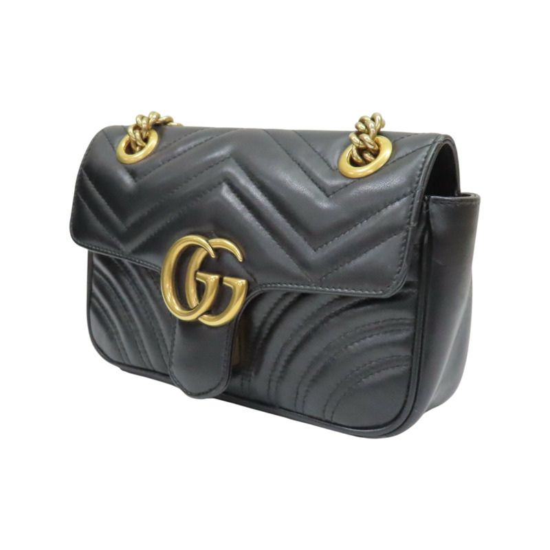 黑色 牛皮 GG Marmont 肩背包【GUCCI 古馳】 446744-2
