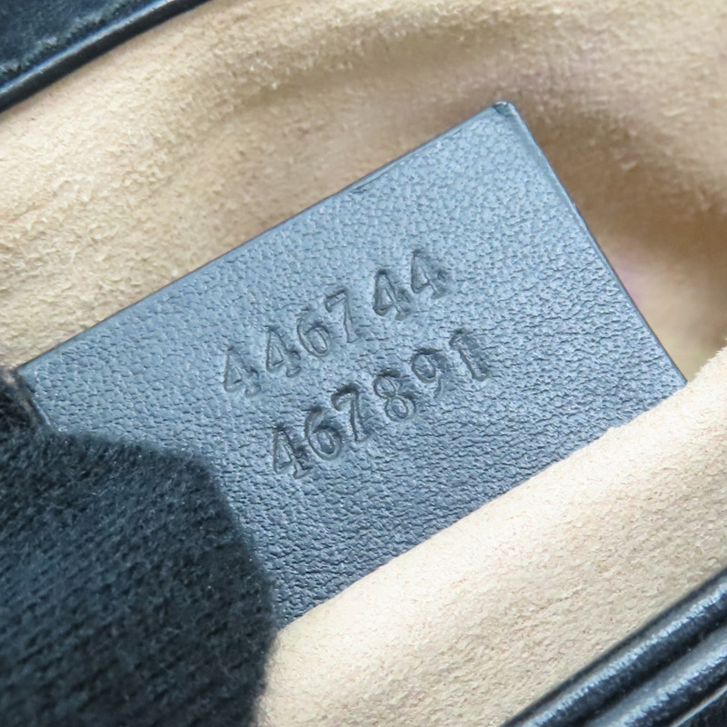 黑色 牛皮 GG Marmont 肩背包【GUCCI 古馳】 446744-8