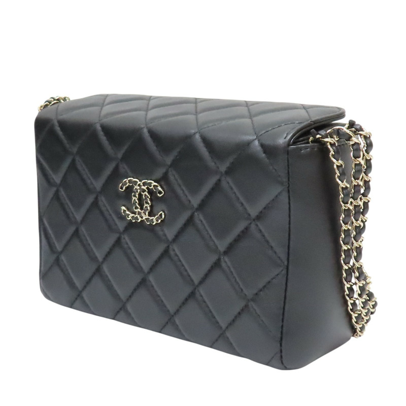 黑色 菱格紋 羊皮 肩背包【CHANEL 香奈兒】-2