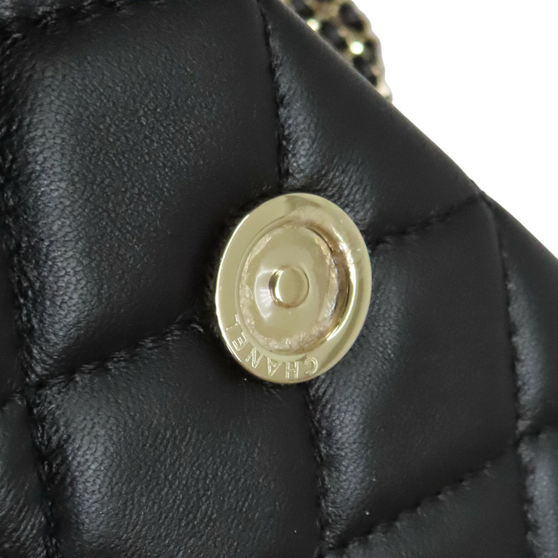 黑色 菱格紋 羊皮 肩背包【CHANEL 香奈兒】-11