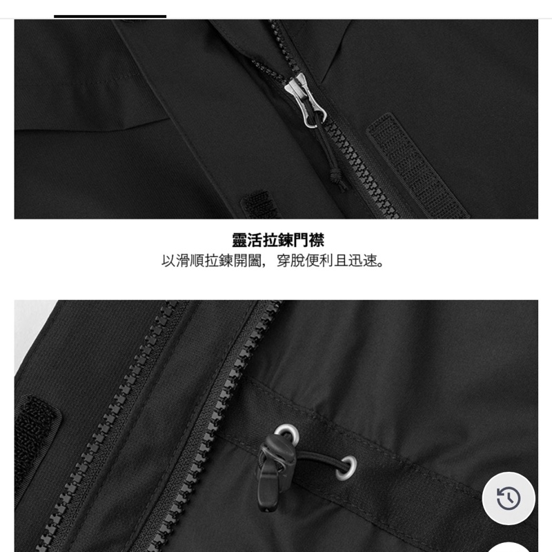 北臉The north face女款黑色DRYVENT防水抓絨內裡三合一外套 經典三合一外套防水、防磨、防風-5