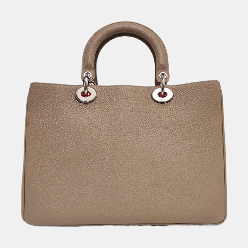 DIOR Diorissimo米色牛皮單肩包手提包斜挎包 銀色五金 子袋 可拆卸肩帶-4