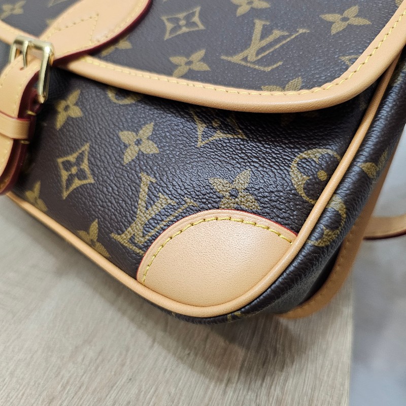[熱門品項新年福利🧧] LV老花金釦Diane肩斜背法棍包-5