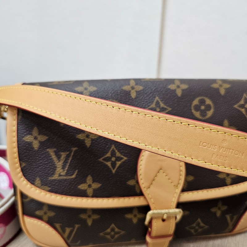 [熱門品項新年福利🧧] LV老花金釦Diane肩斜背法棍包-13