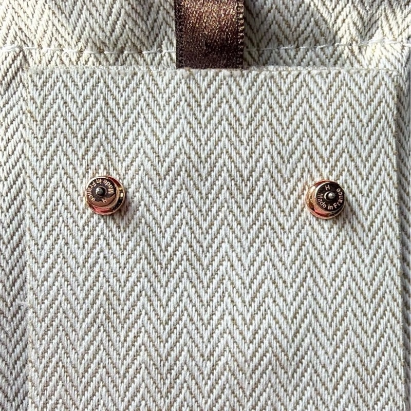 Hermes Mini Pop H Rocabar 2026新款耳環（撞色奶茶 & 白色 搭配玫瑰金）-8