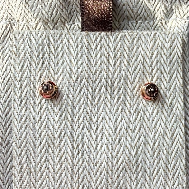 Hermes Mini Pop H Rocabar 2026新款耳環（撞色奶茶 & 白色 搭配玫瑰金）-9