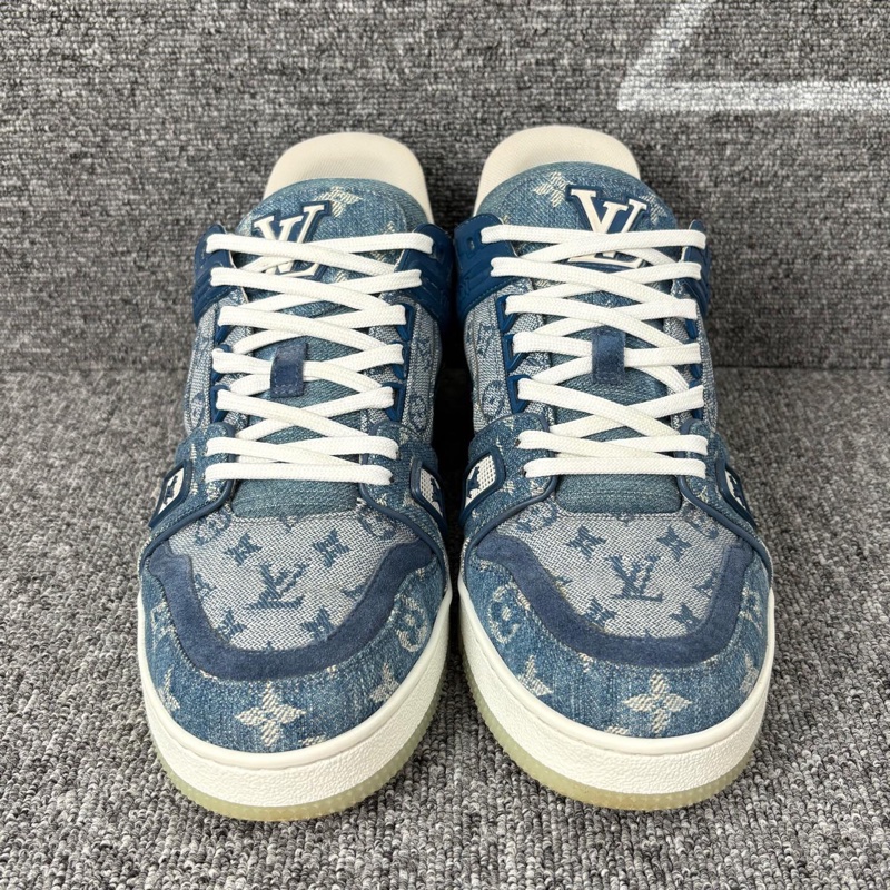 98新Louis Vuittom藍色牛仔帆布老花trainer板鞋 尺碼41碼-0