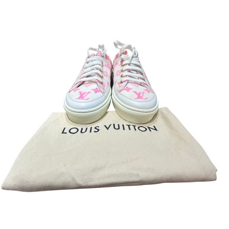 【美收精品】LV 粉白老花休閒鞋 尺寸39.5 4-731-8